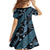 Indonesia Batik Pattern Kid Short Sleeve Dress Blue Version