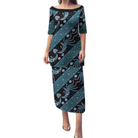 Indonesia Batik Pattern Puletasi Blue Version