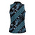 Indonesia Batik Pattern Women Sleeveless Polo Shirt Blue Version