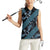 Indonesia Batik Pattern Women Sleeveless Polo Shirt Blue Version