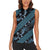 Indonesia Batik Pattern Women Sleeveless Polo Shirt Blue Version