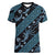 Indonesia Batik Pattern Women V-Neck T-Shirt Blue Version