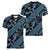 Indonesia Batik Pattern Women V-Neck T-Shirt Blue Version
