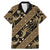 Indonesia Batik Pattern Family Matching Mermaid Dress and Hawaiian Shirt Gold Version