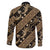 Indonesia Batik Pattern Family Matching Mermaid Dress and Hawaiian Shirt Gold Version