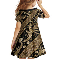 Indonesia Batik Pattern Family Matching Tank Maxi Dress and Hawaiian Shirt Gold Version LT01 - Polynesian Pride