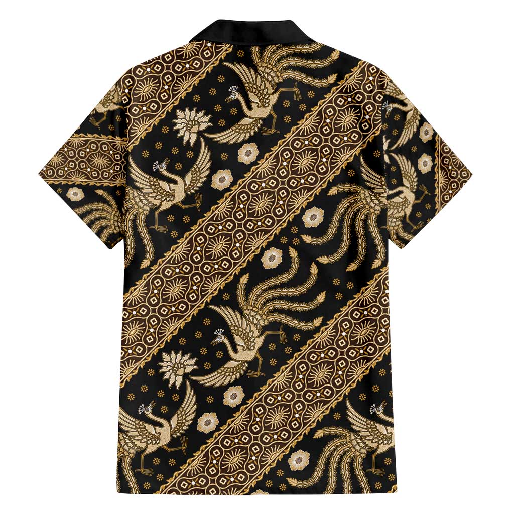 Indonesia Batik Pattern Family Matching Tank Maxi Dress and Hawaiian Shirt Gold Version LT01 - Polynesian Pride
