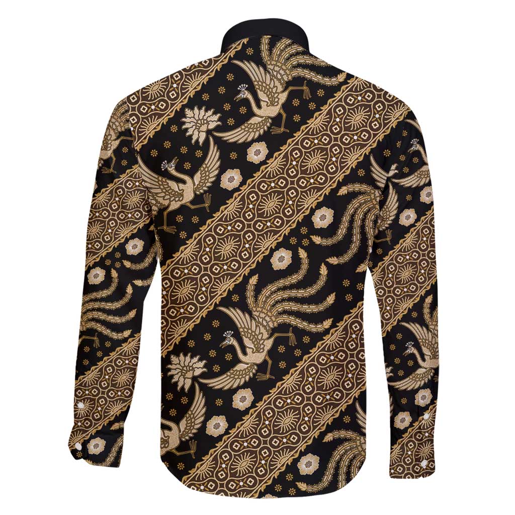 Indonesia Batik Pattern Family Matching Tank Maxi Dress and Hawaiian Shirt Gold Version LT01 - Polynesian Pride