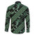 Indonesia Batik Pattern Family Matching Tank Maxi Dress and Hawaiian Shirt Green Version