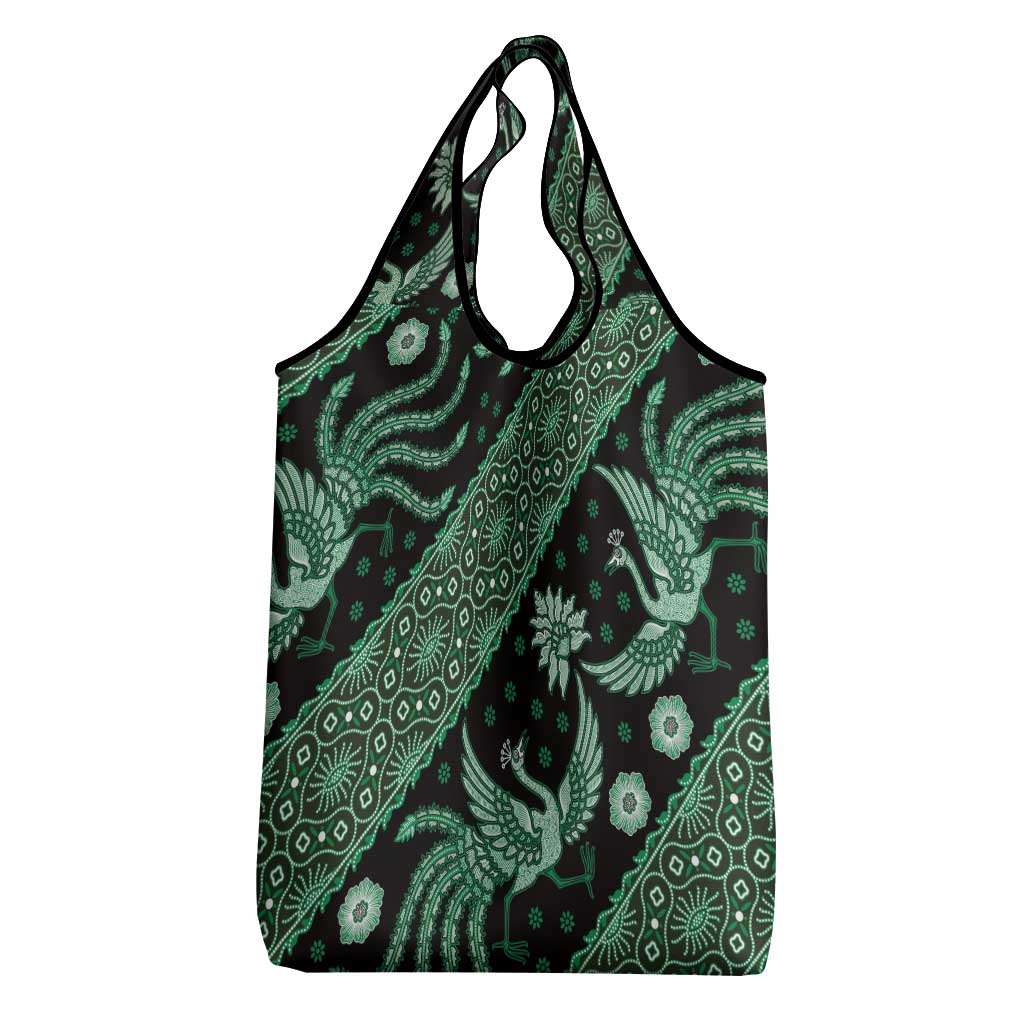 Indonesia Batik Pattern Grocery Bag Green Version