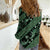 Indonesia Batik Pattern Women Casual Shirt Green Version