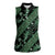 Indonesia Batik Pattern Women Sleeveless Polo Shirt Green Version