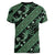 Indonesia Batik Pattern Women V-Neck T-Shirt Green Version