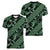 Indonesia Batik Pattern Women V-Neck T-Shirt Green Version