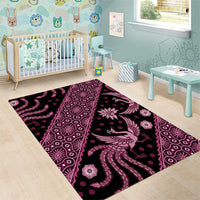Indonesia Batik Pattern Area Rug Pink Version