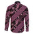 Indonesia Batik Pattern Family Matching Mermaid Dress and Hawaiian Shirt Pink Version