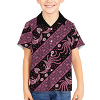 Indonesia Batik Pattern Kid Hawaiian Shirt Pink Version