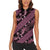 Indonesia Batik Pattern Women Sleeveless Polo Shirt Pink Version