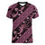Indonesia Batik Pattern Women V-Neck T-Shirt Pink Version