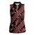 Indonesia Batik Pattern Women Sleeveless Polo Shirt Red Version