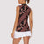 Indonesia Batik Pattern Women Sleeveless Polo Shirt Red Version