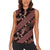 Indonesia Batik Pattern Women Sleeveless Polo Shirt Red Version