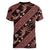 Indonesia Batik Pattern Women V-Neck T-Shirt Red Version