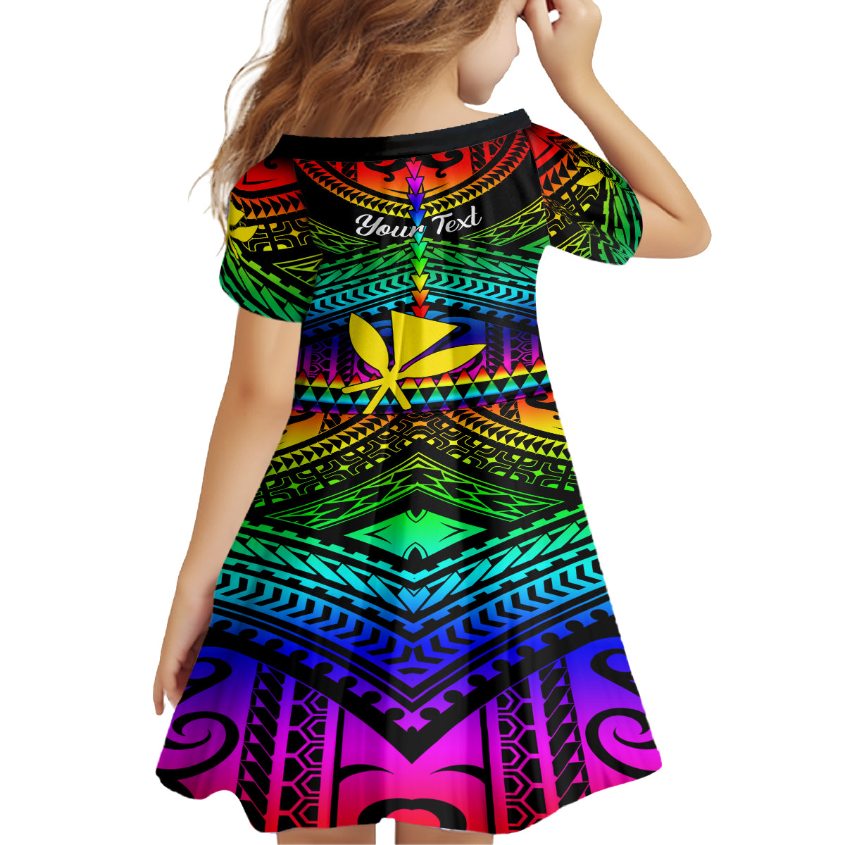 Personalised Hawaii Family Matching Long Sleeve Bodycon Dress and Hawaiian Shirt Kanaka Maoli Kakau 2023 National Coming Out Day LT01 - Polynesian Pride