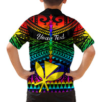 Personalised Hawaii Family Matching Tank Maxi Dress and Hawaiian Shirt Kanaka Maoli Kakau 2023 National Coming Out Day LT01 - Polynesian Pride