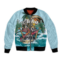 Personalized Aloha Hawaii Skeleton Bomber Jacket Tropical Summer Vibe