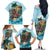 Personalized Aloha Hawaii Skeleton Family Matching Off The Shoulder Long Sleeve Dress and Hawaiian Shirt Tropical Summer Vibe