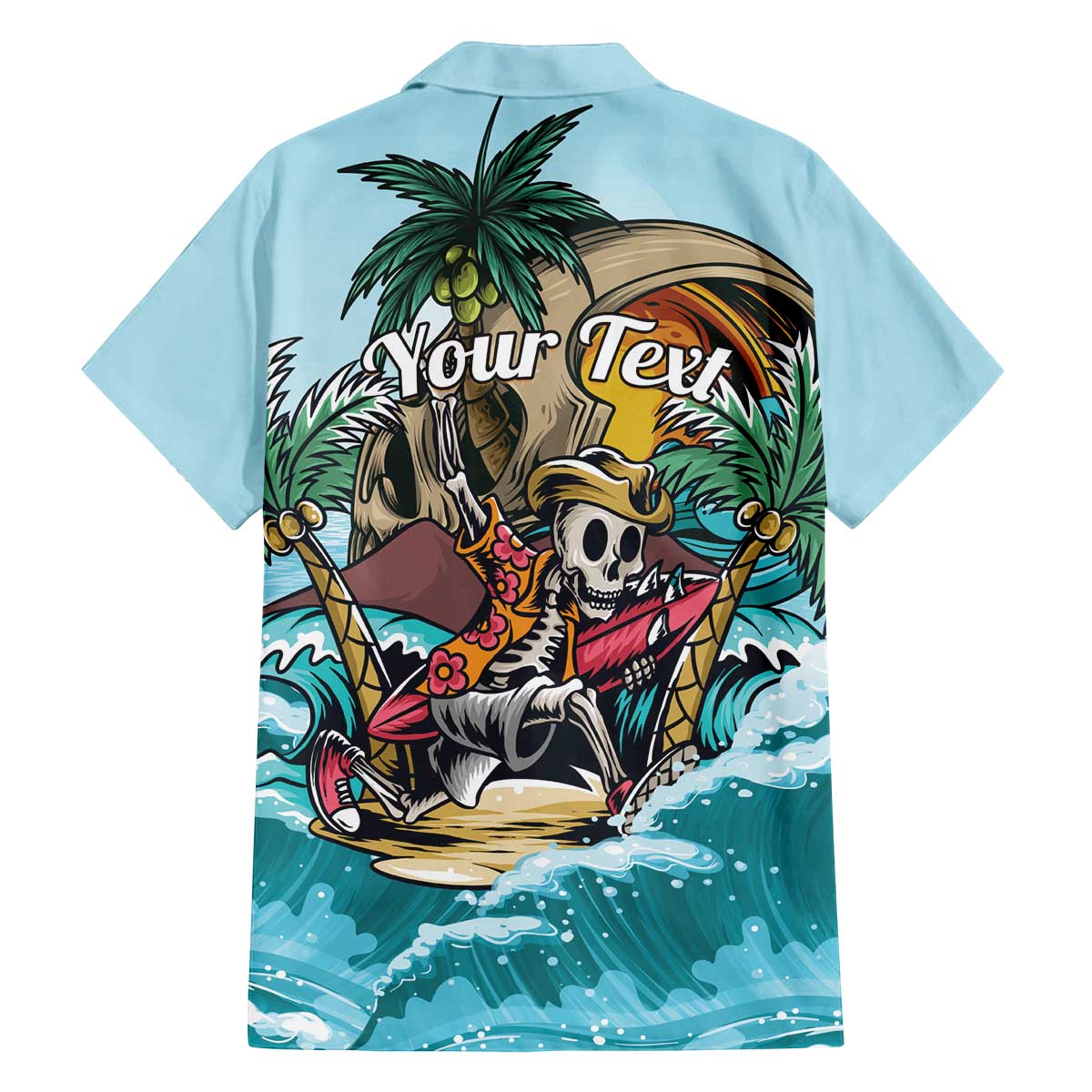 Personalized Aloha Hawaii Skeleton Family Matching Off The Shoulder Long Sleeve Dress and Hawaiian Shirt Tropical Summer Vibe LT01 - Polynesian Pride