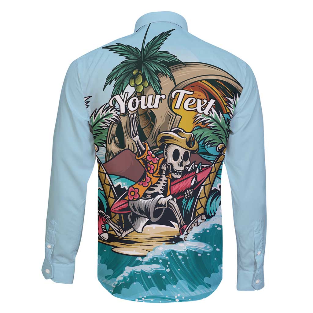Personalized Aloha Hawaii Skeleton Family Matching Off Shoulder Maxi Dress and Hawaiian Shirt Tropical Summer Vibe