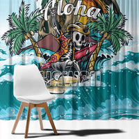 Aloha Hawaii Skeleton Window Curtain Tropical Summer Vibe