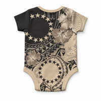 Cook Islands Turtle Baby Onesie Stars and Hibiscus - Beige LT01 - Polynesian Pride