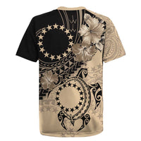 Cook Islands Turtle Rugby Jersey Stars and Hibiscus - Beige