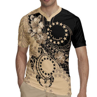 Cook Islands Turtle Rugby Jersey Stars and Hibiscus - Beige