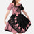 Cook Islands Turtle Family Matching Off The Shoulder Long Sleeve Dress and Hawaiian Shirt Stars and Hibiscus - Pink