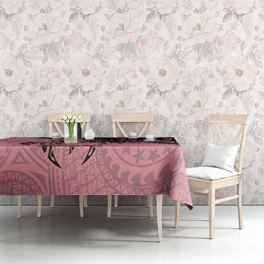 Cook Islands Turtle Tablecloth Stars and Hibiscus - Pink