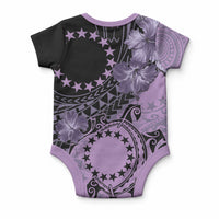 Cook Islands Turtle Baby Onesie Stars and Hibiscus - Purple LT01 - Polynesian Pride