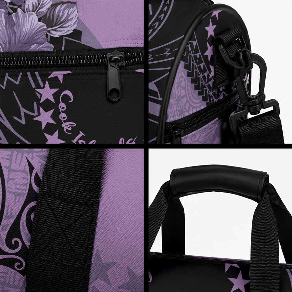 Cook Islands Turtle Duffle Bag Stars and Hibiscus - Purple LT01 - Polynesian Pride