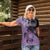 Cook Islands Turtle Women Polo Shirt Stars and Hibiscus - Purple