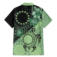 Cook Islands Turtle Family Matching Mermaid Dress and Hawaiian Shirt Stars and Hibiscus - Green LT01 - Polynesian Pride