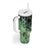 Cook Islands Turtle Tumbler With Handle Stars and Hibiscus - Green