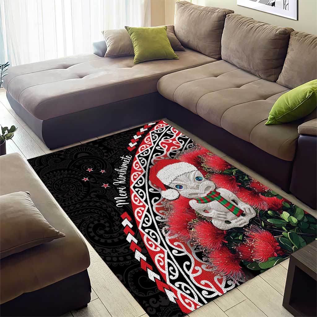New Zealand Christmas Meri Kirihimete Area Rug Santa Hei Tiki Pohutukawa LT01 - Polynesian Pride