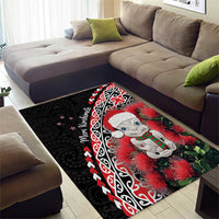 New Zealand Christmas Meri Kirihimete Area Rug Santa Hei Tiki Pohutukawa LT01 - Polynesian Pride