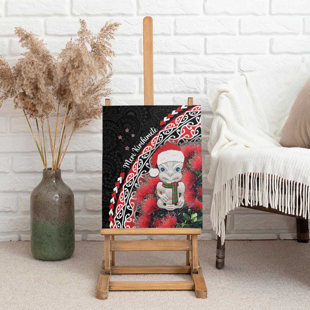 New Zealand Christmas Meri Kirihimete Canvas Wall Art Santa Hei Tiki Pohutukawa LT01 - Polynesian Pride