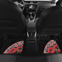 New Zealand Christmas Meri Kirihimete Car Mats Santa Hei Tiki Pohutukawa LT01 Set 2pcs - Back Black - Polynesian Pride