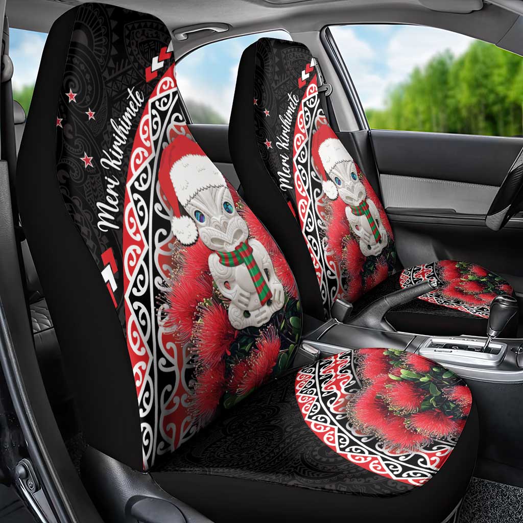 New Zealand Christmas Meri Kirihimete Car Seat Cover Santa Hei Tiki Pohutukawa LT01 - Polynesian Pride