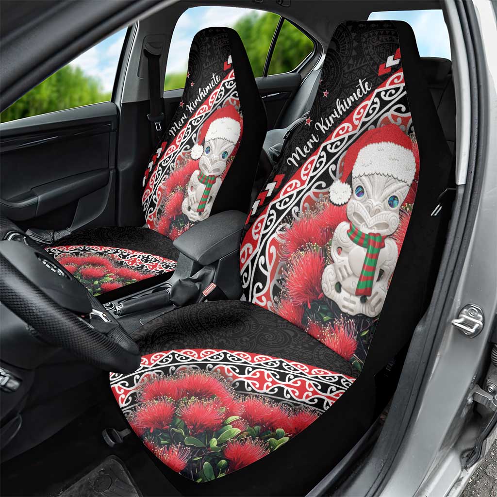 New Zealand Christmas Meri Kirihimete Car Seat Cover Santa Hei Tiki Pohutukawa LT01 - Polynesian Pride